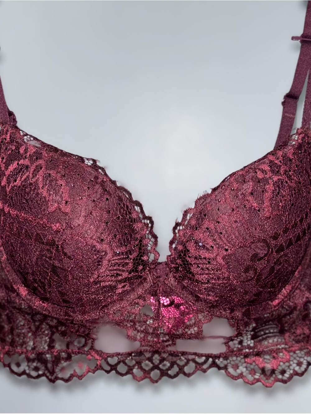 La Senza Beyond Sexy Lace Pushup Bra - Maroon